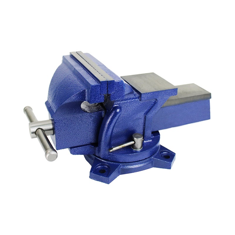 HFS(R) 4"" Heavy Duty Bench Vise Anvil with 360? Swivel Locking Base Desktop Clamp - FS Blue Design - Image 1